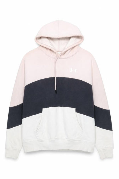 Under Armour Men's Beige Colour Block Pullover Hoodie Size S