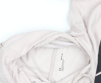 Under Armour Men's Beige Colour Block Pullover Hoodie Size S