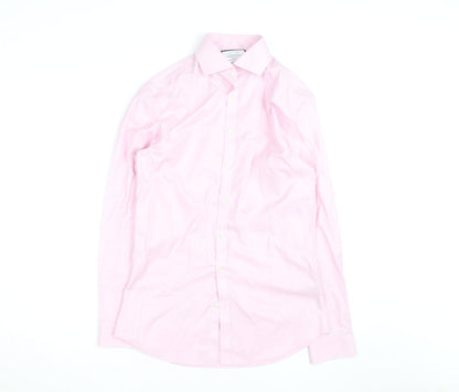 Charles Tyrwhitt Men's Pink Slim Fit Long Sleeve Cotton Shirt 15/38