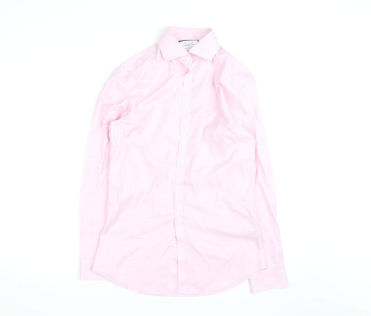 Charles Tyrwhitt Men's Pink Slim Fit Long Sleeve Cotton Shirt 15/38