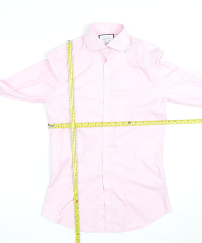 Charles Tyrwhitt Men's Pink Slim Fit Long Sleeve Cotton Shirt 15/38