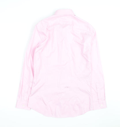 Charles Tyrwhitt Men's Pink Slim Fit Long Sleeve Cotton Shirt 15/38