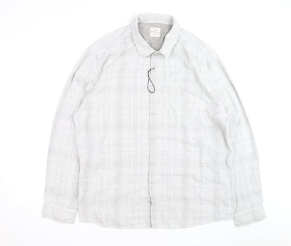Marks and Spencer Men’s Grey Check 3XL Regular Fit Long Sleeve Shirt