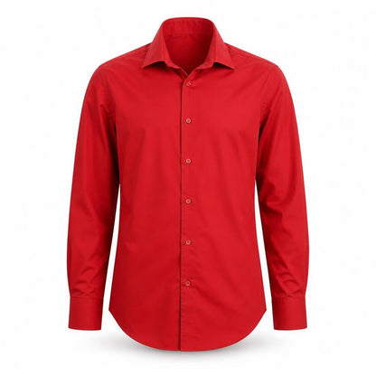 Next Men's Red Slim Fit Long Sleeve Button-Up Shirt Size M