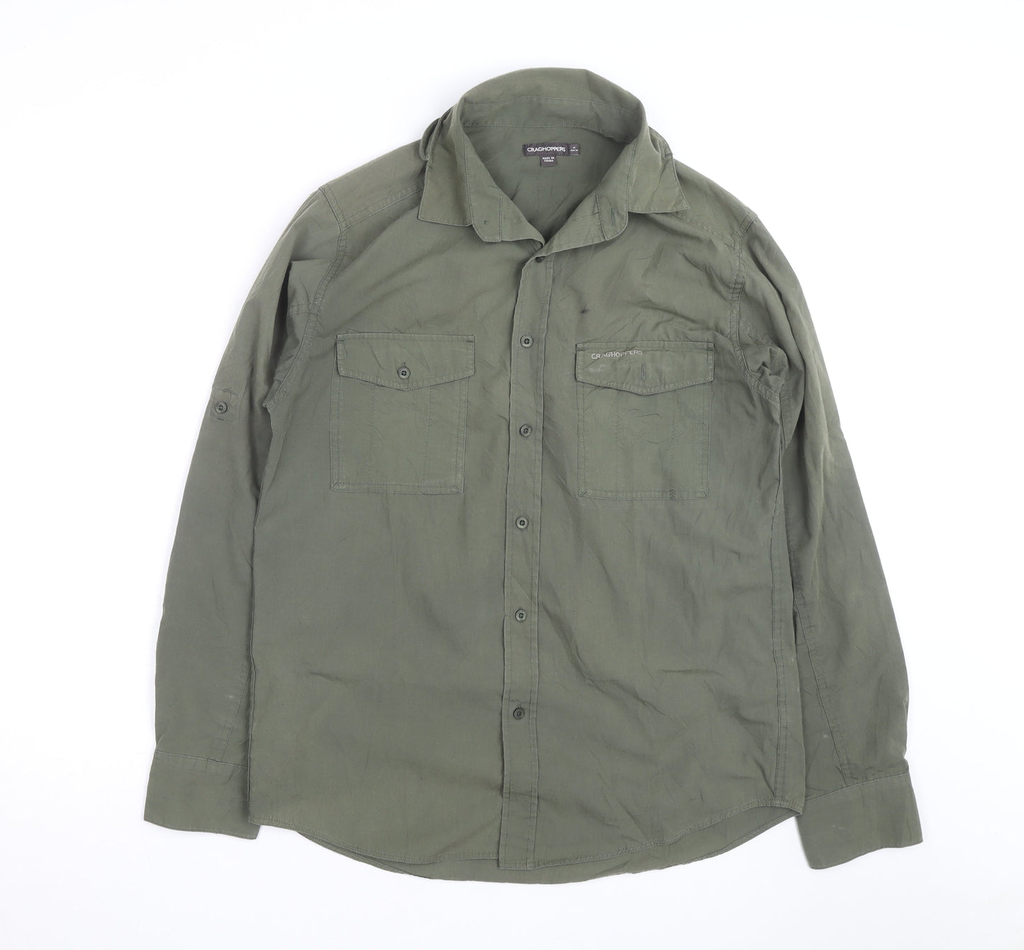 Craghoppers Men's Green Long Sleeve Button-Up Outdoor Shirt Size M