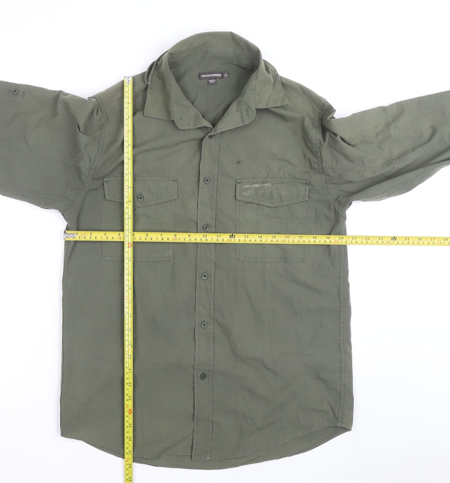Craghoppers Men's Green Long Sleeve Button-Up Outdoor Shirt Size M