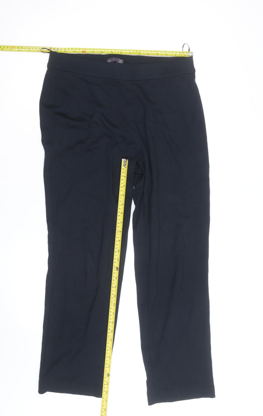 Marks and Spencer Womens Black Stretch Jersey Trousers Size 18 Regular