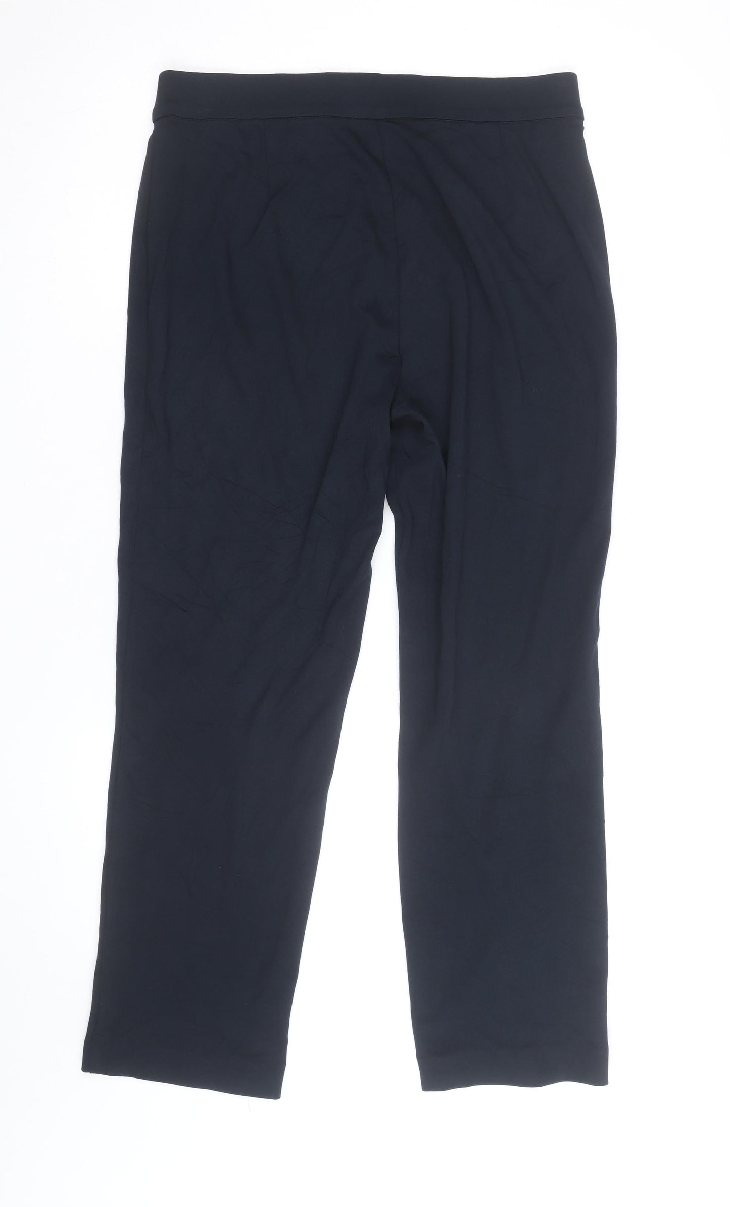 Marks and Spencer Womens Black Stretch Jersey Trousers Size 18 Regular