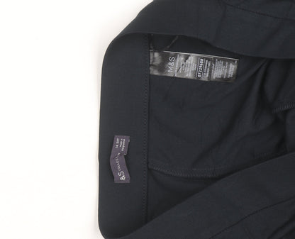 Marks and Spencer Womens Black Stretch Jersey Trousers Size 18 Regular