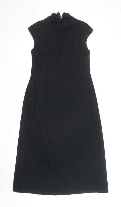 Zara Women Black Size 10 Sheath Midi Sleeveless Dress