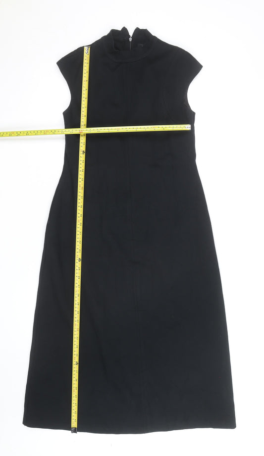 Zara Women Black Size 10 Sheath Midi Sleeveless Dress