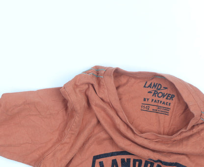 FatFace Boys Orange Land Rover Graphic Long Sleeve Cotton T-Shirt 11-12 Years