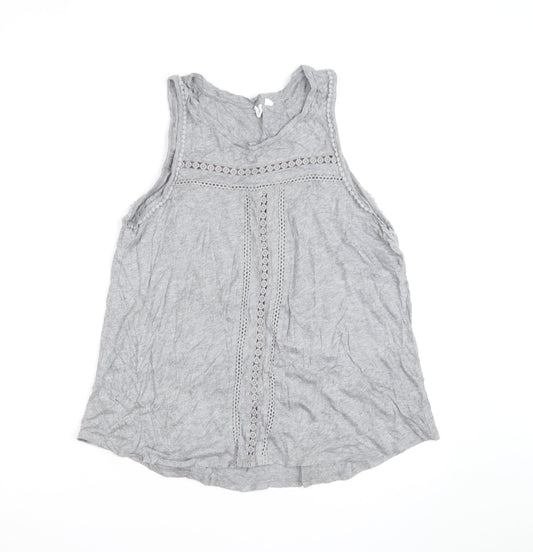 GAP Women’s Grey Crochet Trim Sleeveless Tank Top M