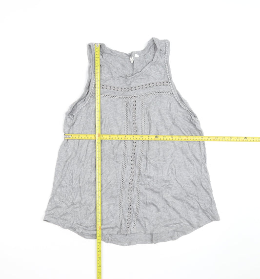 GAP Women’s Grey Crochet Trim Sleeveless Tank Top M