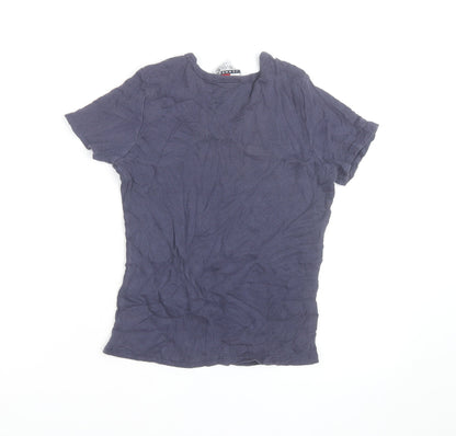 Tommy Jeans Women's Blue V-Neck Short Sleeve Cotton T-Shirt M