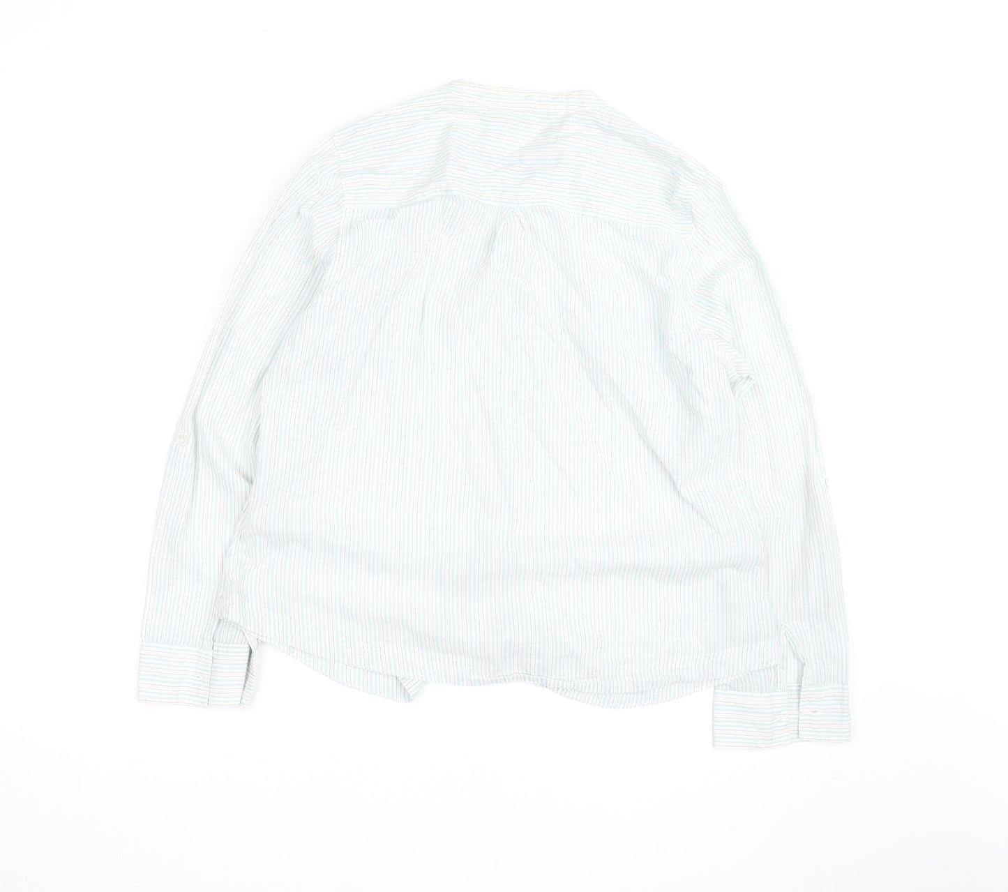 Marks and Spencer Women’s White Stripe Cotton Button-Up Shirt UK 16