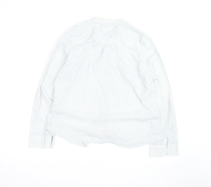 Marks and Spencer Women’s White Stripe Cotton Button-Up Shirt UK 16