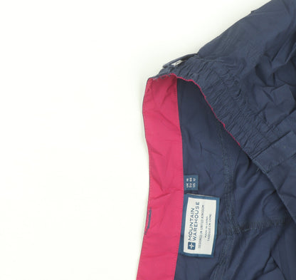 Mountain Warehouse Women's Blue Waterproof Trousers Size UK 14 Straight Leg Outdoor Hiking Pants