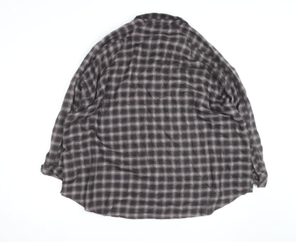 Urban Outfitters Men's Brown Check Flannel Relaxed Fit Shirt M