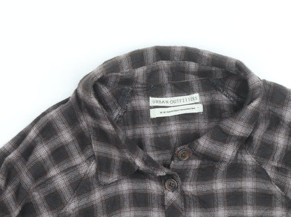 Urban Outfitters Men's Brown Check Flannel Relaxed Fit Shirt M