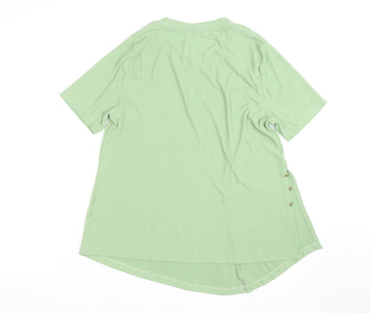 Next Women Green Short Sleeve Cotton Pullover Jumper Size 12