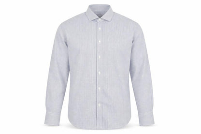 Marks & Spencer Men's Blue Check Tailored Cotton Long Sleeve Shirt M
