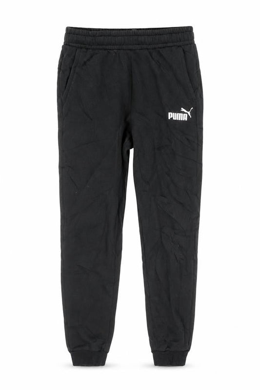 Front view of Puma boys’ black jogger sweatpants 10 years regular fit fleece activewear