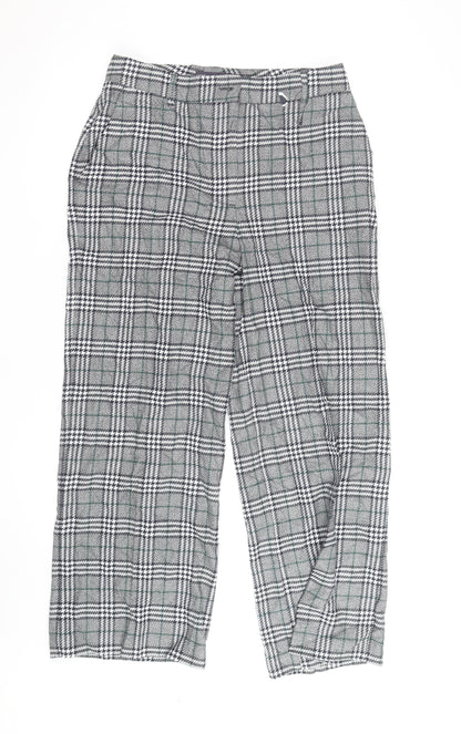 Marks and Spencer Women’s Grey Check Straight Trousers Size 14