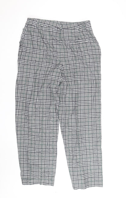 Marks and Spencer Women’s Grey Check Straight Trousers Size 14