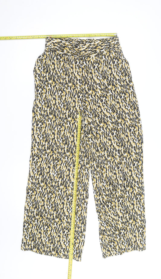 Marks and Spencer Women’s Multicoloured Wide-Leg Trousers Size 12 Short