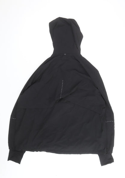 H&M Men's Black L Lightweight Hooded Windbreaker Jacket
