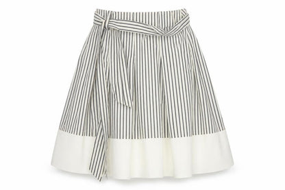 Joules Women’s White Striped A-Line Cotton Skirt Size 8