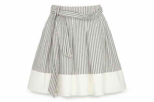 Joules Women’s White Striped A-Line Cotton Skirt Size 8