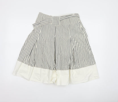 Joules Women’s White Striped A-Line Cotton Skirt Size 8