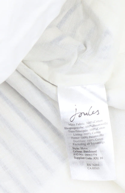Joules Women’s White Striped A-Line Cotton Skirt Size 8