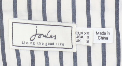 Joules Women’s White Striped A-Line Cotton Skirt Size 8