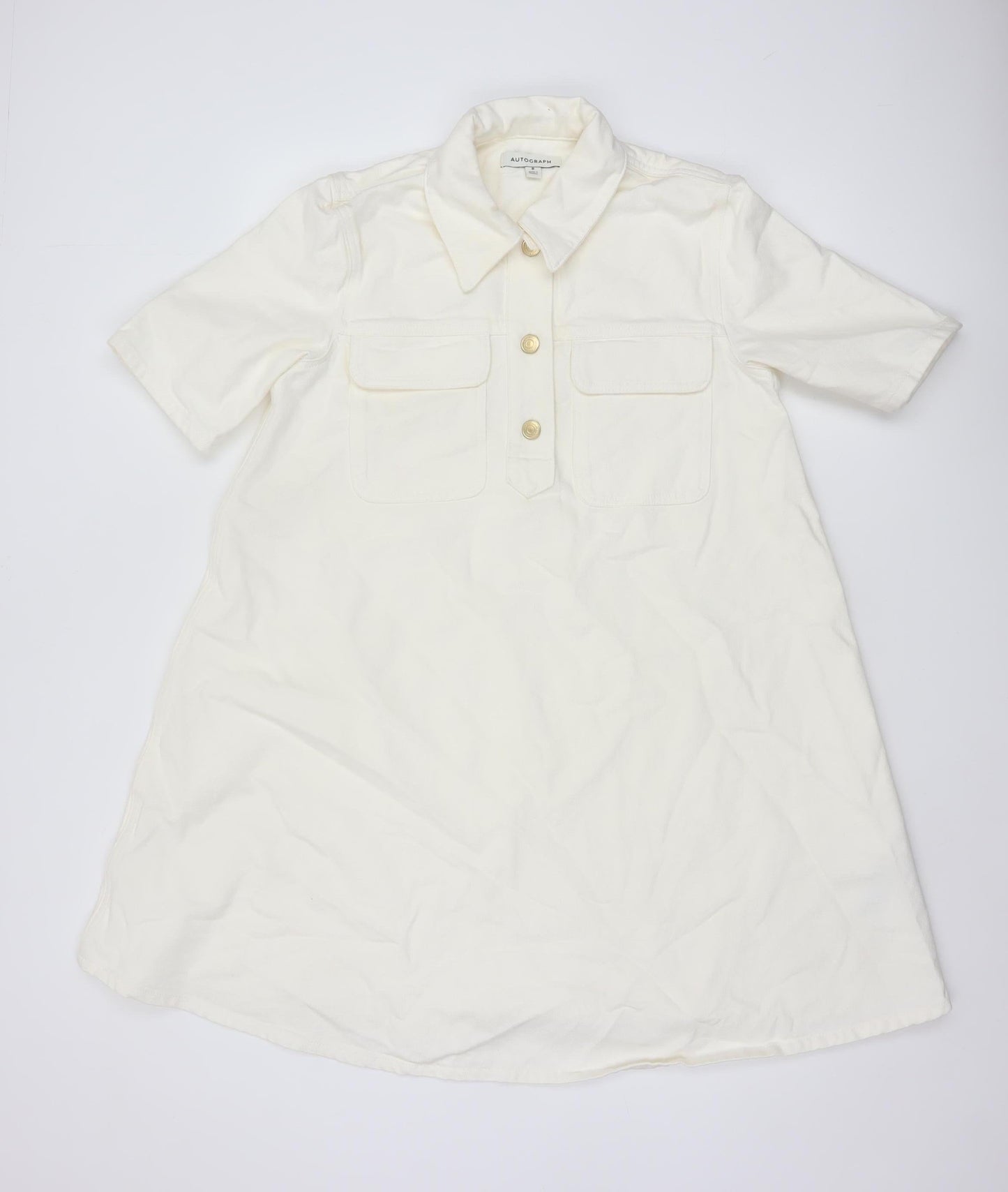 Marks and Spencer Autograph Women’s Ivory Cotton Shirt Dress Size 8
