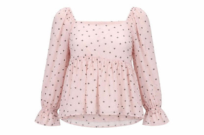 Yours Womens Pink Heart Print Chiffon Bow Blouse Plus Size 30-32