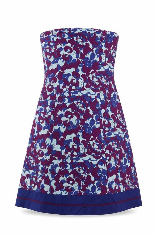 Coast Women’s Multicoloured Floral A-Line Strapless Knee Length Dress Size 12