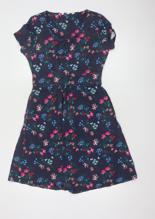 Mountain Warehouse Womens Blue Floral Fit & Flare Dress Size 10