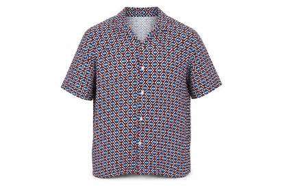 Topman Men's Multicoloured Geometric Short Sleeve Viscose Shirt M