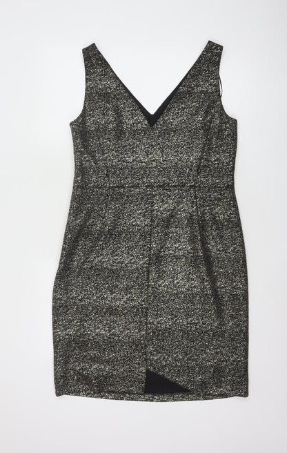 Phase Eight Women’s Black Glitter Bodycon Dress Size 16