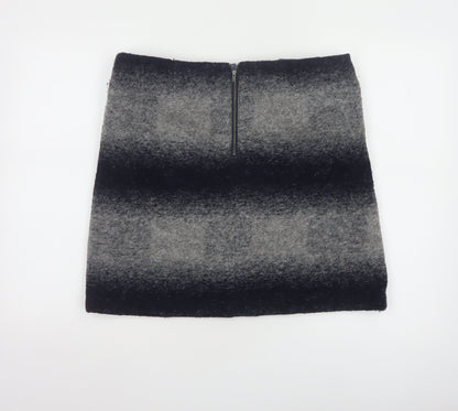 White Stuff Women’s Grey Wool Blend Short Pencil Skirt UK 14