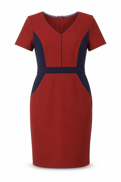 Boden Women Red Colourblock Sheath Knee Length Dress Size 8