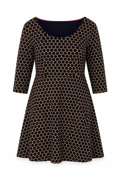 Boden Women’s Blue Geometric Fit & Flare Dress Size 14L