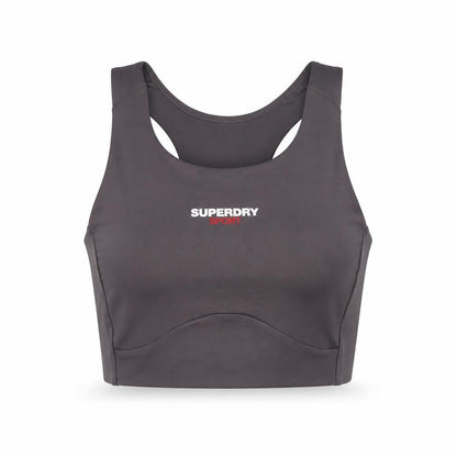 Superdry Women’s Grey Medium Support Sports Bra UK10 Polyester Blend