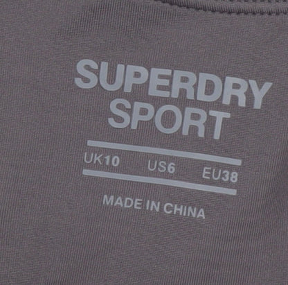 Superdry Women’s Grey Medium Support Sports Bra UK10 Polyester Blend