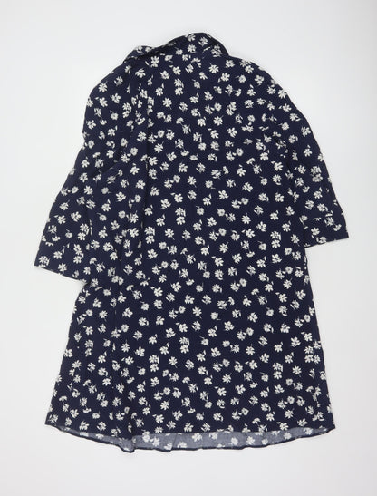 Phase Eight Women’s Blue Floral Viscose Shirt Dress Size 14