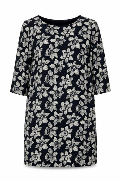 Seasalt Cornwall Women's Blue Floral Shift Knee Length Dress Size 14