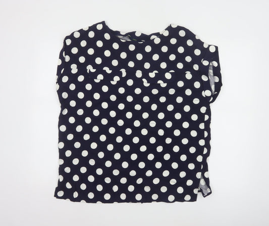 Next Women's Blue Polka Dot Viscose Blouse Size 16